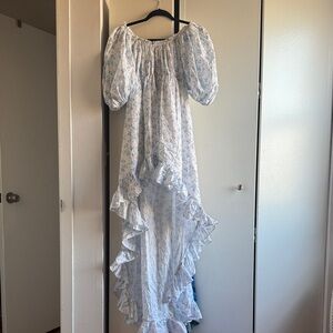 Caroline Constas White Floral High Low Dress